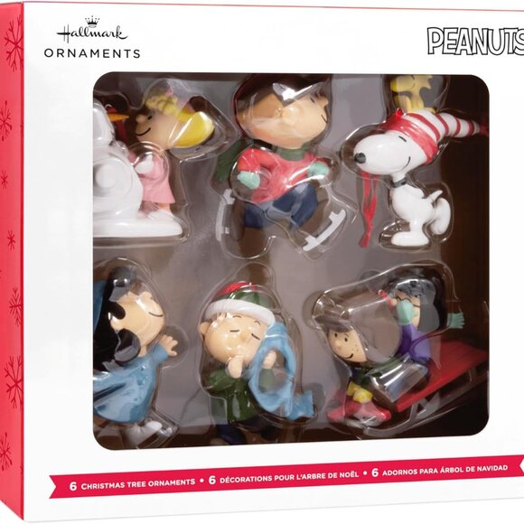 Hallmark The Peanuts Gang Christmas Ornaments, Set of 6 - Picture 3 of 3